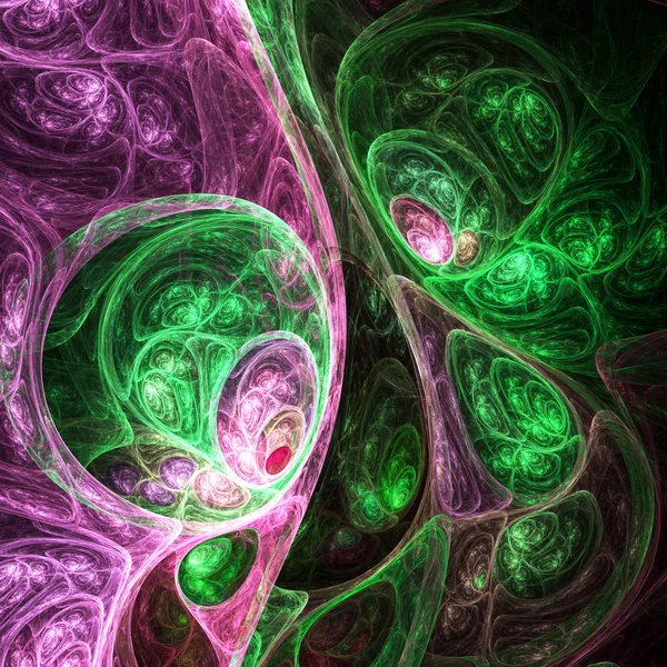 Органическая зеленая и розовая фрактальная текстура, цифровое оформление для творческого графического дизайна — стоковое фото