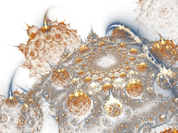 Χρυσό fractal ιού σχήματα, ψηφιακά έργα τέχνης για δημιουργική Γραφιστικής — Φωτογραφία Αρχείου