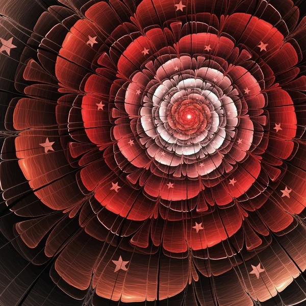 抽象的なフラクタル赤いバラ、デジタル芸術家の創造的なグラフィック デザインのため — ストック写真