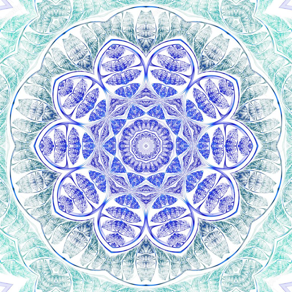 Fractal flower or mandala, digital artwork for creative graphic design