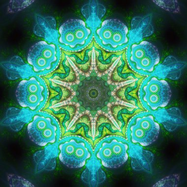 su temalı fraktal makine, yaratıcı grafik için dijital sanat