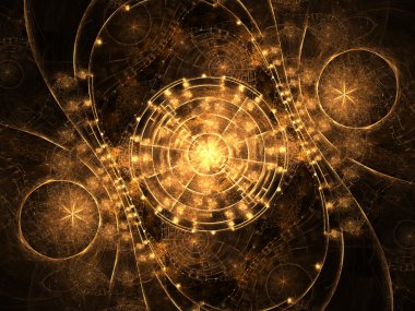 Sarı fraktal izlemek, yaratıcı grafik tasarım için dijital sanat