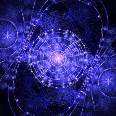 karanlık gece, fraktal soyutlama, yaratıcı grafik tasarım için dijital sanat