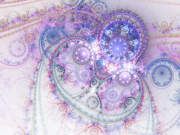 Ingewikkelde kleurrijke fractal uurwerk, digitale kunst voor creatieve grafisch ontwerp — Stockfoto