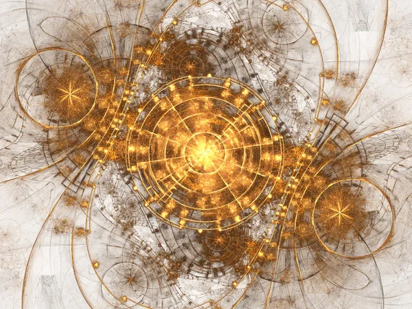 Gold fractal time machine, digitale kunst voor creatieve grafisch ontwerp — Stockfoto