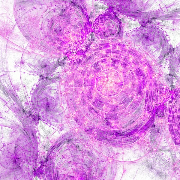 Reloj fractal púrpura abstracto, obra de arte digital para el diseño gráfico creativo —  Fotos de Stock