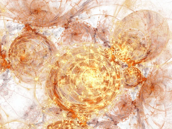 Gold fractal clockwork, digital artwork for creative graphic design — Stock Photo, Image
