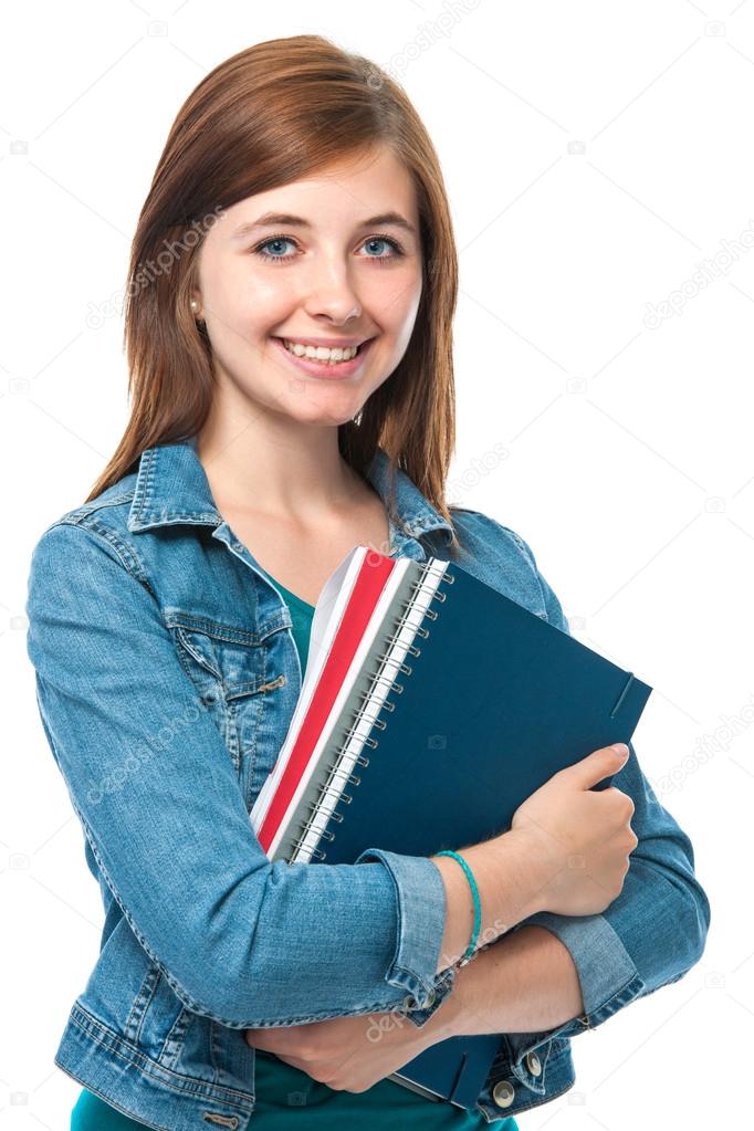 Student girl with books