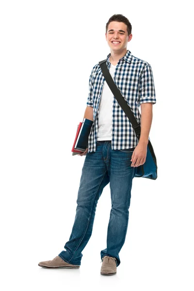 Adolescente sorridente con uno schoolbag — Foto Stock