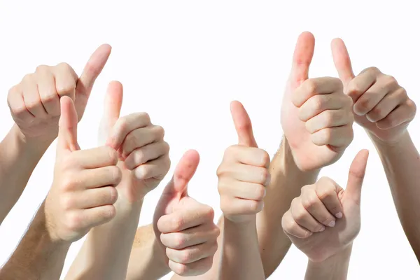 Hands giving thumbs up — Stock Photo, Image