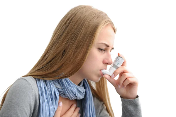 Страдает от астмы — стоковое фото