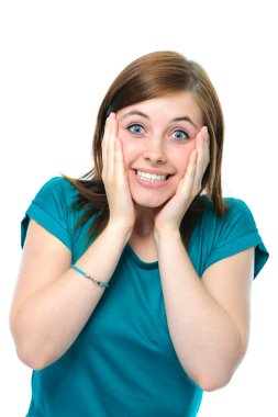 Şaşırmış kızın portresi.