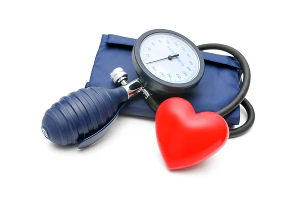 Tonometer 및 심장 — 스톡 사진
