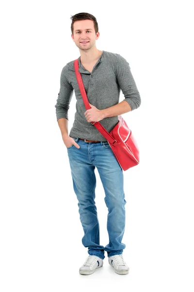 Adolescente sorridente con uno schoolbag — Foto Stock