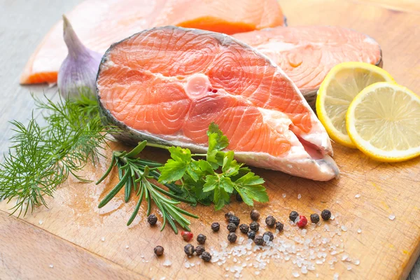 Zalm vissen steaks — Stockfoto