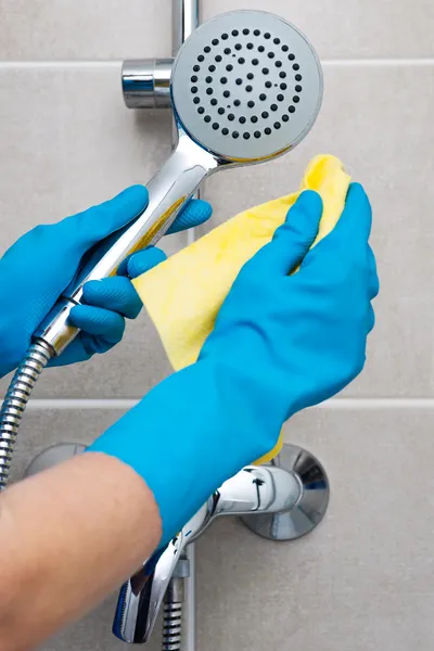 Cleaning bathroom — Stock Photo, Image