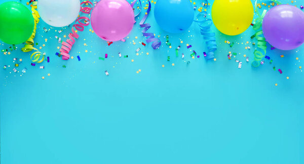 Decoración Fiesta Cumpleaños Con Globos Vapores Confeti — Foto de Stock