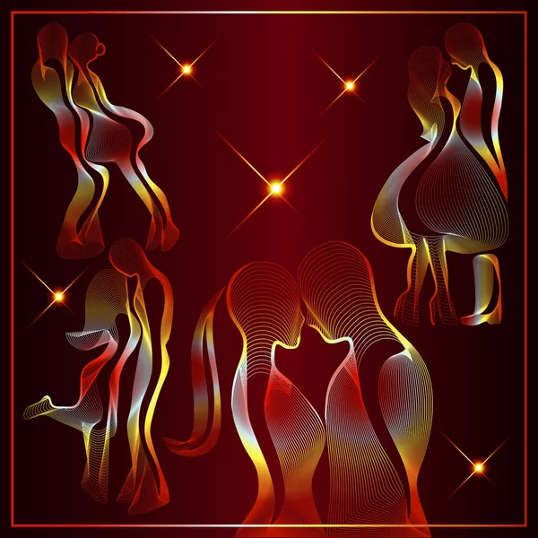 Tarz sahibi çift birbirine aşık. Sevgililer Günü sembolü Vektör illüstrasyonu