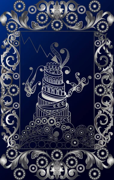 Graphisme Abstrait Avec Carte Tarot Occulte Major Arcana Tour Convient — Image vectorielle