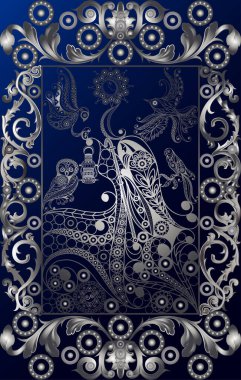Tarot kartlı grafiksel soyut tasarım. Binbaşı Arcana - Münzevi. Vektör illüstrasyonu.