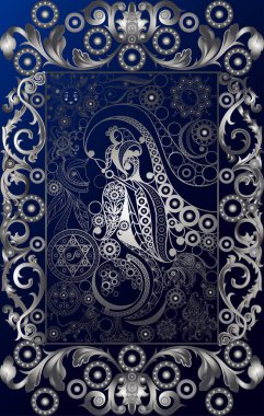 Tarot kartlı grafiksel soyut tasarım. Binbaşı Arcana - Dünya. Vektör illüstrasyonu.