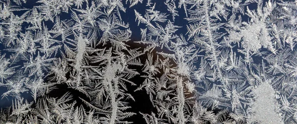 Melting Ice Running Window Pane Closeup Frozen Window Pane Surface — Stock Photo, Image