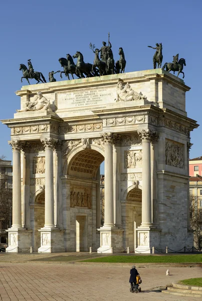 Arco della pace z południa, Mediolan — Zdjęcie stockowe