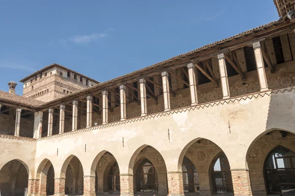 Loggia in main courtyard at  Sforzesco Castle, Pandino — Stock Photo, Image