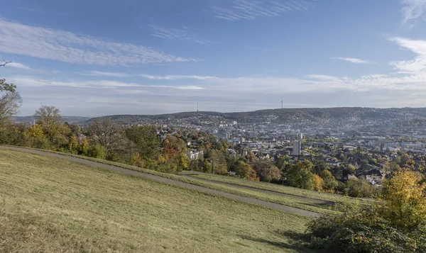 Paysage Urbain Aérien Ville Ouest Tourné Dans Lumière Automne Lumineux — Photo