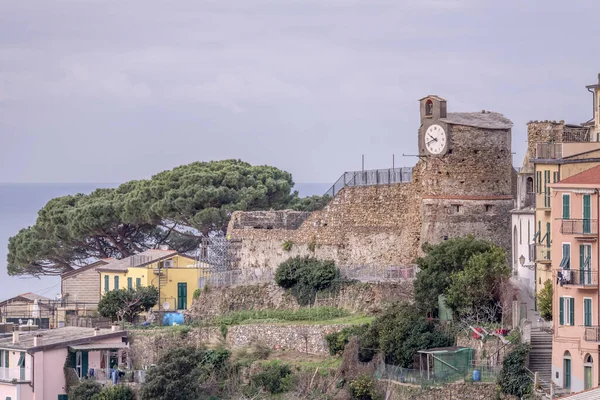 Riomaggiore Cinque Terre Talya Parlak Kış Işığında Çekilen Ortaçağ Tarihi — Stok fotoğraf