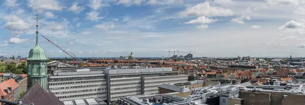 Aerial Cityscape Roofs East Tower Shot Bright Light Copenhagen Denmark — Fotografia de Stock