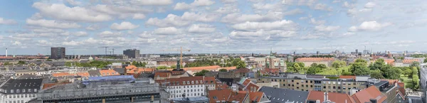 Légi Városkép Tetőkkel Kerek Toronytól Északkeletre Felülről Éles Fényben Koppenhágában — Stock Fotó