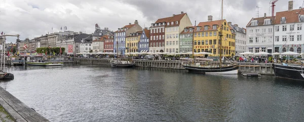 Copenhagen 2022 June Bright Cloudy Light Inner Part Picturesque Nyhavn — Stock Fotó