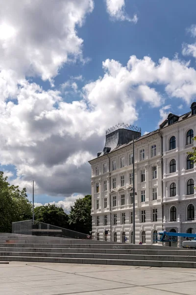 Cityscape Classical Buildings Facing Israeli Plad Shot Bright Light Copenhagen — 图库照片
