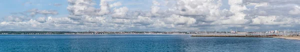 Cityscape Leisure Harbor Background Swedish Shore Oresund Sea Shot Sunny — Stock Photo, Image