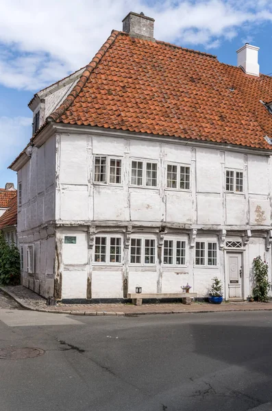 Cityscape Crumbling White Traditional Picturesque Wattle House Shot Sunny Light — Stok fotoğraf