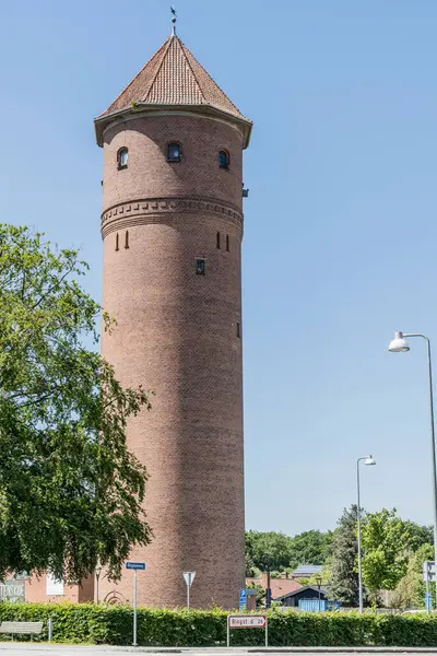 Cityscape Brick Tower Shot Bright Light Koge Denmark — Foto de Stock