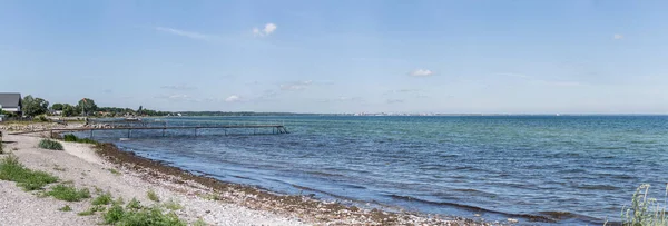 Landscape Stony Beach Shore Koge Bay Shot Bright Sun Light — Fotografia de Stock