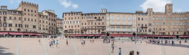 Siena, 2022 July 26, cityscape of old facades on historical picturesque 