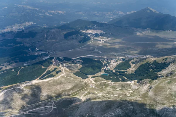 Luftaufnahme Aus Einem Kleinen Flugzeug Von Der Bergstation Roccaraso Aufgenommen — Stockfoto