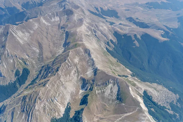 Disparo Aéreo Desde Pequeño Avión Laderas Estériles Valles Altos Cordillera — Foto de Stock