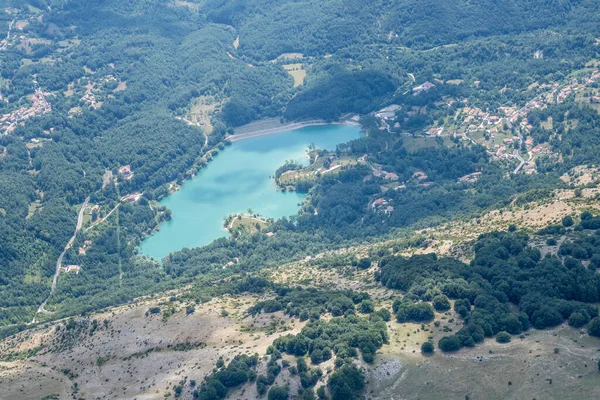 Selva Gölü Nün Küçük Bir Uçağından Kuzeyden Apeninler Frosinone Lazio — Stok fotoğraf