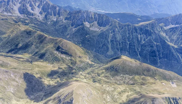 Ripresa Aerea Aliante Del Passo Vivione Ripresa Nord Piena Luce — Foto Stock