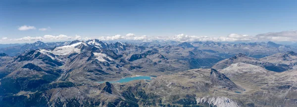 Luchtfoto Van Een Zweefvliegtuig Van Bernina Bereik Met Gletsjers Gekrompen — Stockfoto