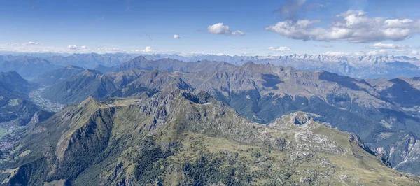 Tiro Aéreo Planador Cordilheira Zuccone Campelli Disparado Sul Luz Brilhante — Fotografia de Stock