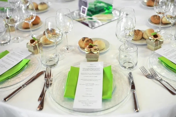 Menú en mesa de boda — Foto de Stock