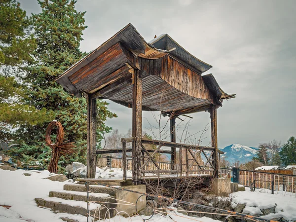 Mountain pagoda in winter — Stock Photo, Image