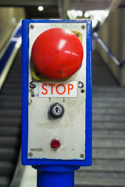 Red emergency stop button — Stock Photo, Image