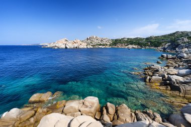 capo testa, Sardinya'nın kuzeyindeki üzerinde harika denizde. İtalya