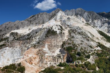 Carrara dağ mermer taş çukur, Toskana, İtalya